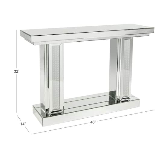 Silver Glam Wood Console Table